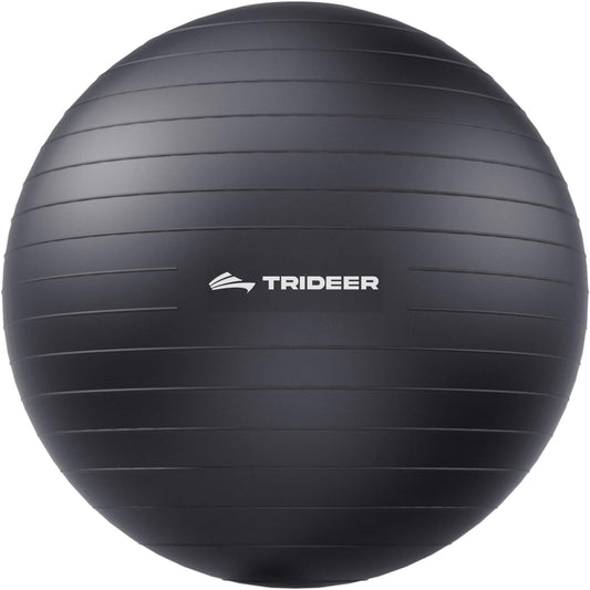 Trideer Exercise Ball for Yoga, Pilates & Fitness – Stability Ball Equipment for Home Gym & Office Chair, Core & Balance Training Accessories, Physical Therapy Equipment, Quick Pump Included, 5 Sizes