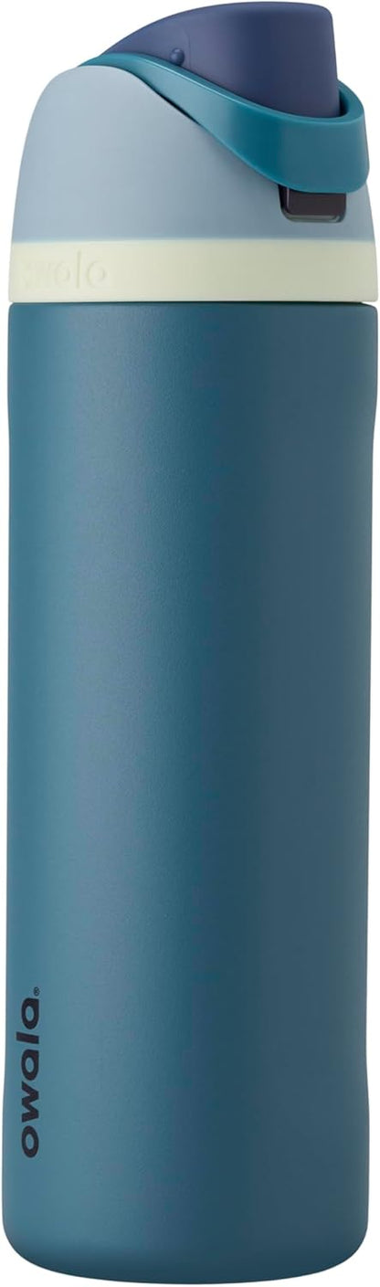 Owala FreeSip Insulated Stainless Steel Water Bottle with Straw, BPA-Free Sports Water Bottle, Great for Travel, 24 Oz, Denim