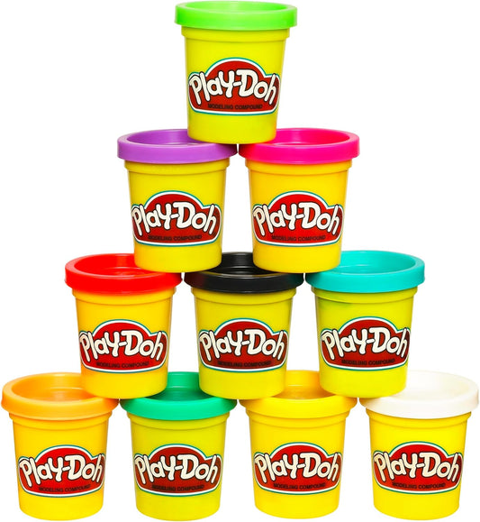 Play Doh Modeling Compound 10-Pack Case of Assorted Colors, Non-Toxic 2 oz. Cans, Back to School Gifts, Prizes, & Party Favors, Preschool Toys for Kids, Ages 2+ (Amazon Exclusive)