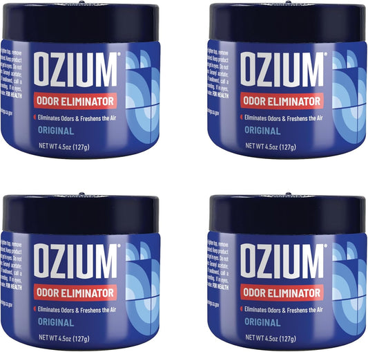 Ozium 4.5 Oz. Odor Eliminating Gel for Homes, Cars, Offices and More, Original, 4 Pack