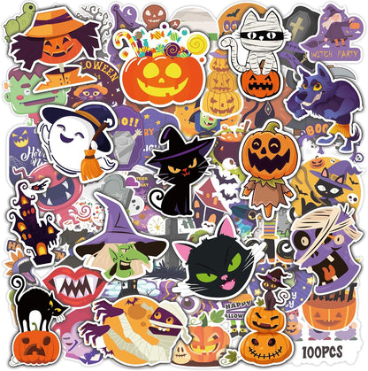 Halloween Stickers | 100 PCS Halloween Party Favors - Halloween Games Toys Gifts Party Supplies - Crafts Accessories Treats Bulk for Classroom